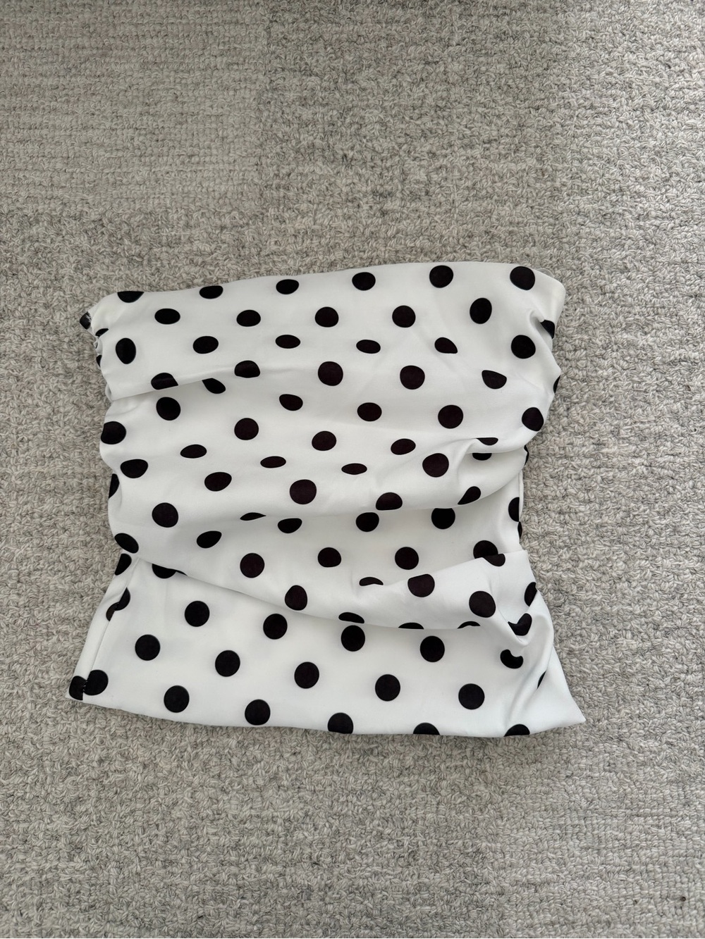 Zara White Strapless Polka Dot Tube Top